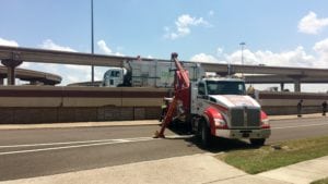 Dump truck roll over crash