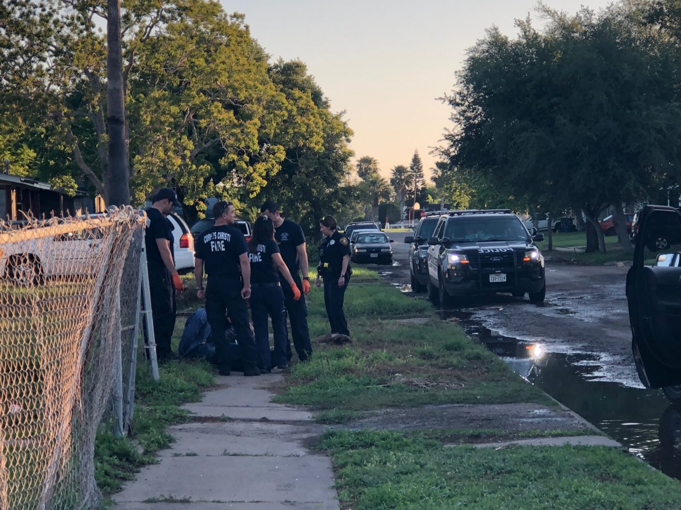 Police investigating a disturbance with weapons on Odem Drive